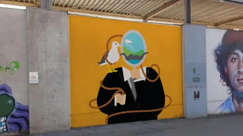 il rendering del murales in via Valmaura