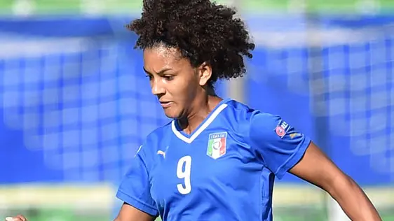 CESENA, ITALY - OCTOBER 24: Sara Gama of Italy in action during the UEFA Women's Euro 2017 Qualifier between Italy and Switzerland at Dino Manuzzi Stadium on October 24, 2015 in Cesena, Italy. (Photo by Giuseppe Bellini/Getty Images)