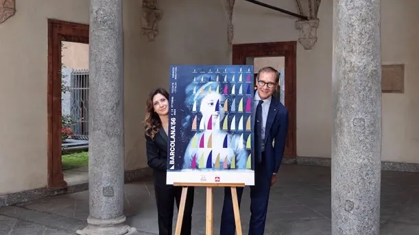 Cristina Scocchia e Mitja Gialuz alla presentazione del manifesto di Barcolana 56