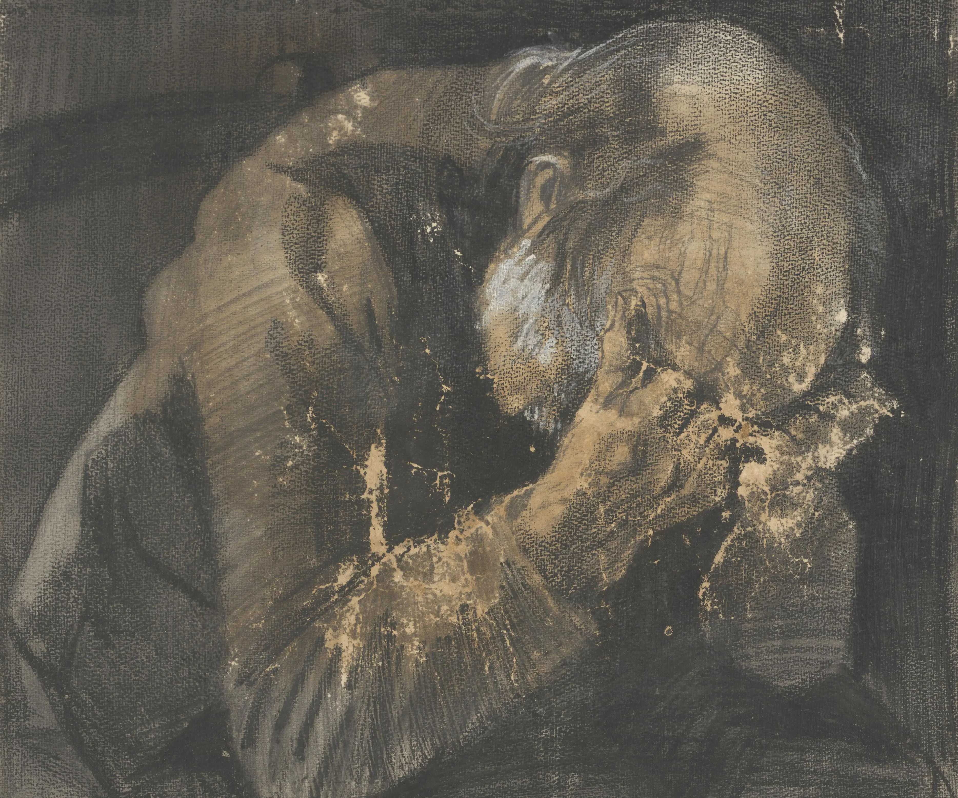 Vecchio che soffre, L’Aia, novembre–dicembre 1882, matita, pastello litografico nero e acquarello bianco opaco © Kröller-Müller Museum, Otterlo