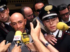 Marco Pantani a Madonna di Campiglio subito dopo il controllo antidoping