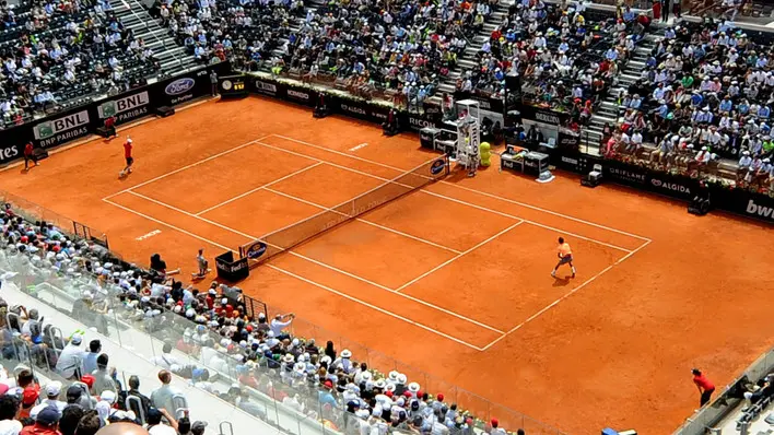 18/05/2012 Roma, Veduta panoramica del Centrale del Foro Italico durante il match di Rafael Nadal contro Thomas Berdych a Roma il 18 maggio 2012. livia crisafi