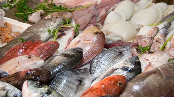 Mixed fish for sale on a market