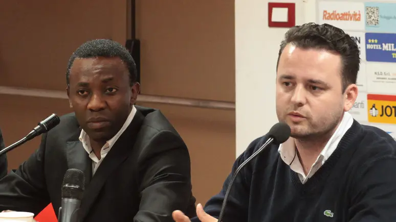 Lasorte Trieste 14/03/14 - Triestina, Conferenza Stampa, Hamdi Mehmeti, Pierre Mbock