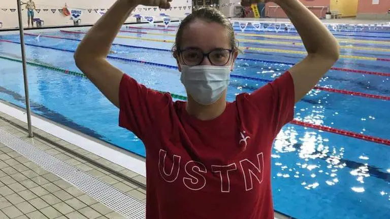 La nuotatrice paralimpica Giorgia Marchi alla Bianchi nella prima gara stagionale