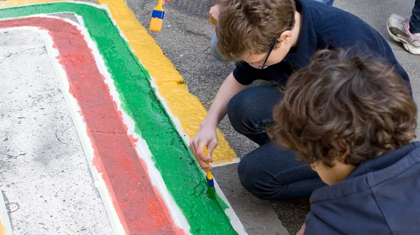 Silvano Trieste 14/03/2015 Scuole Giotti - Stuparich, le pulizie degli studenti e dei genitori