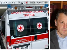 Un'ambulanza al Pronto soccorso di Cattinara. A destra il direttore Franco Cominotto