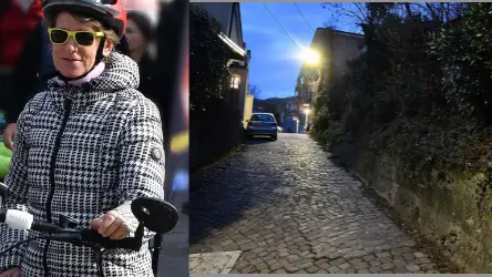Liliana Resinovich. A destra la strada che porta alla casa di via Verrocchio (Foto Bruni)