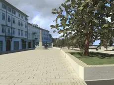 La ricostruzione al computer della futura piazza San Rocco