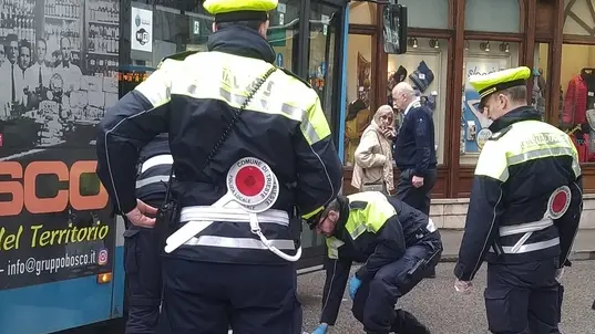 L’intervento della Polizia locale dopo l’investimento di martedì 4 febbraio