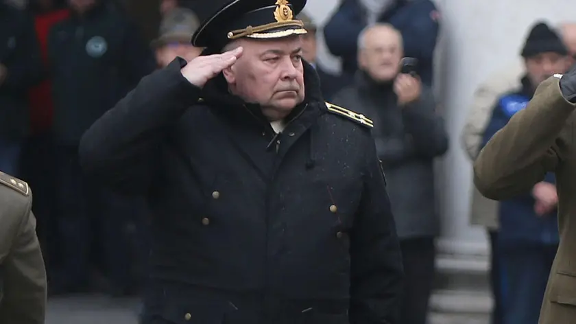 This file photo shows Alexey Nemudrov at the 2020 commemoration for Nikolajewka in piazza della Loggia in Brescia on 25 January 2020, Brescia, Italy. The two Russian officials who were expelled Wednesday after an Italian navy captain was caught handing classified military documents to a Russian official were named Thursday as Alexey Nemudrov, Russian embassy naval and aeronautical attaché, and Dmitri Ostroukhov, an employee in the same office at the Rome embassy. Frigate captain Walter Biot was allegedly paid 5,000 euros for NATO telecommunications documents. ANSA/FILIPPO VENEZIA