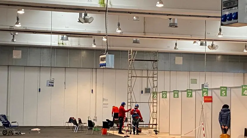 Lo spandimento alla Fiera di Gorizia (Foto Arc)