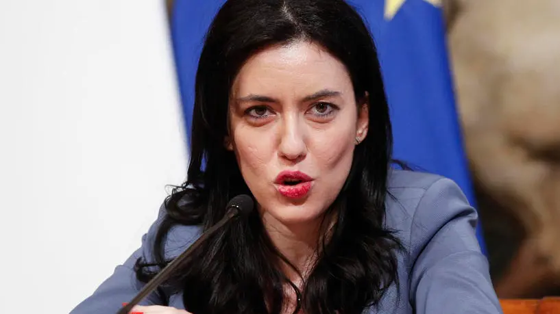 Italian Minister of Education, Lucia Azzolina, during a press conference with Italian Premier, Giuseppe Conte (not pictured), at Chigi Palace, Rome, 26 June 2020. "The recovery plan will become the polar star of Government action from now until the end of the legislature. It is unthinkable that the plan does not involve the school and on this there is the sensitivity of all political forces, not only the dedication of the Minister of Education, Lucia Azzolina. We want a school where there are educational and modern courses, with safer structures", Conte said. ANSA/GIUSEPPE LAMI