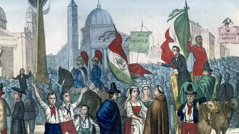Proclamazione della Repubblica romana del 1849. Fondo iconografico della Biblioteca di Storia moderna e contemporanea di Roma