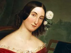 UNSPECIFIED - JUNE 06: Portrait of Giuseppina Strepponi (Lodi, 1815 - Sant'Agata di Villanova sull'Arda, 1897), with the music score of the Nabucco. Painting by anonymous artist, oil on canvas, 98x75 cm. Milan, Museo Teatrale (Scala) (Photo by DeAgostini/Getty Images)