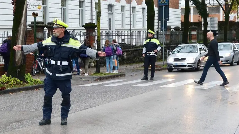 Vigili urbani a Gorizia (Foto Marega)