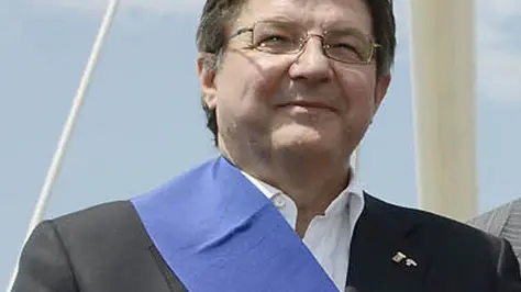 E.Gherghetta (Presidente Provincia Gorizia), G.Santuz (Presidente FVG Strade), i sindaci C.Visintin (Mariano) e L.Patat (Cormons), D.Serracchiani (Presidente Friuli Venezia Giulia) e M.A.Marrosu (Prefetto Gorizia) all'inaugurazione del nuovo by-pass sulla S.R. 305. (Mariano del Friuli 11/06/13)