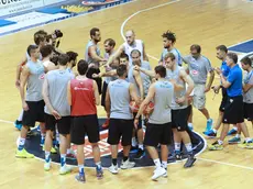 L'Italbasket in allenamento al PalaRubini