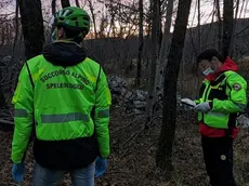 Gli uomini del Soccorso alpino, intervenuti sul luogo della tragedia