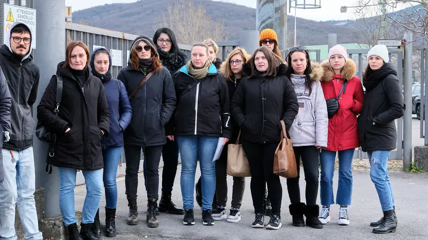 I lavoratori della Tirso (Foto Massimo Silvano)