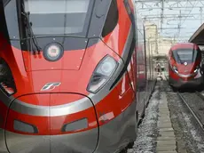 L'arrivo alla Stazione Termini del nuovo Frecciarossa 1000 sul quale ha viaggiato il presidente della Repubblica Sergio Mattarella, Roma, 25 aprile 2015. ANSA / CIRO FUSCO