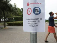 Lasorte Trieste 11/07/19 - Barcola, Viale Miramare, Cartelli Raccomandazione Abbigliamento Adeguato