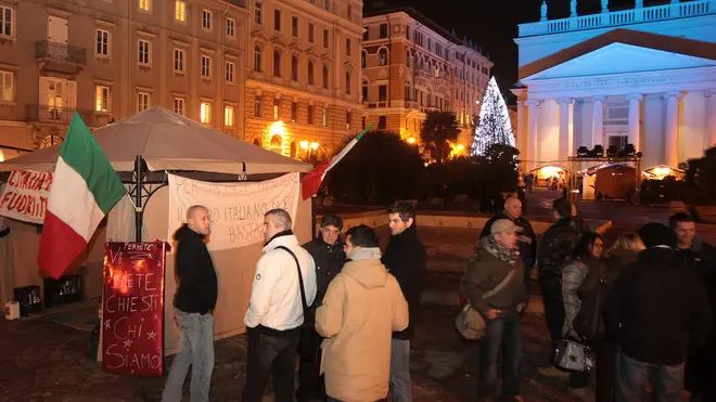 Lasorte Trieste 17/12/13 - Piazza S.Antonio, Gazebo, Presidio Forconi