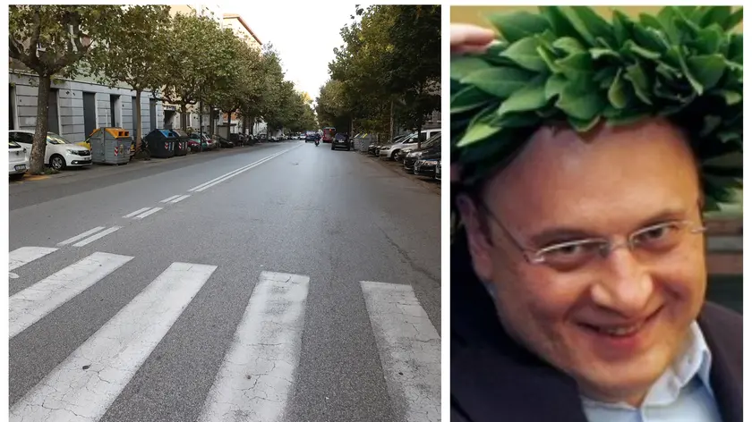 Da destra Xavier Cosmini e il luogo dell'incidente