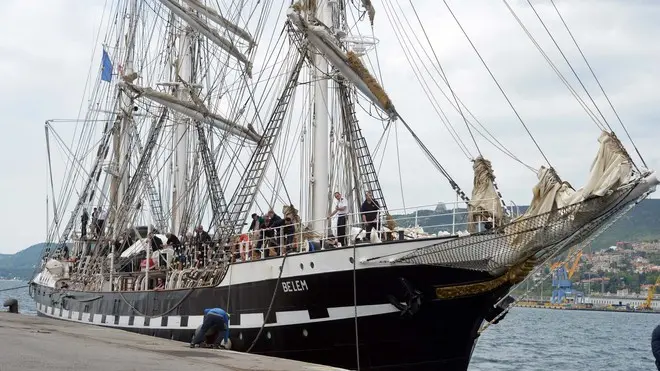 Foto Bruni 11.04.14 Il veliero Belem attracca alla Marittima