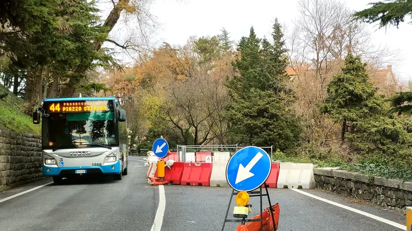 Frana a Contocello, si viaggia a doppio senso ma su una sola corsia (Lasorte)