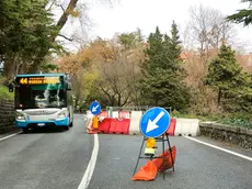 Frana a Contocello, si viaggia a doppio senso ma su una sola corsia (Lasorte)