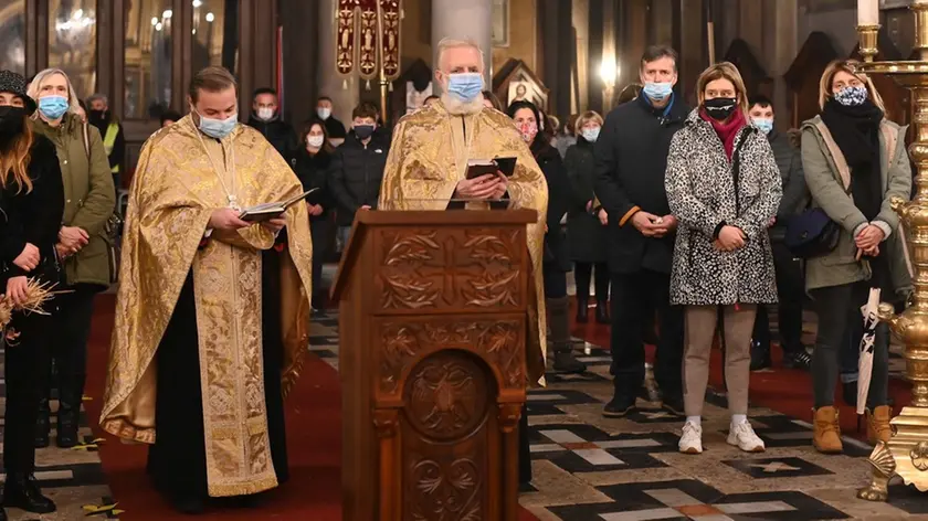 Foto BRUNI Trieste 06.01.2021 Chiesa Serbo-ortodossa vespro di Natale