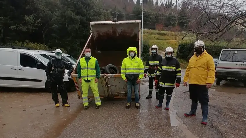 La squadra attiva in questi giorni a San Dorligo con l’ausilio di Acegas