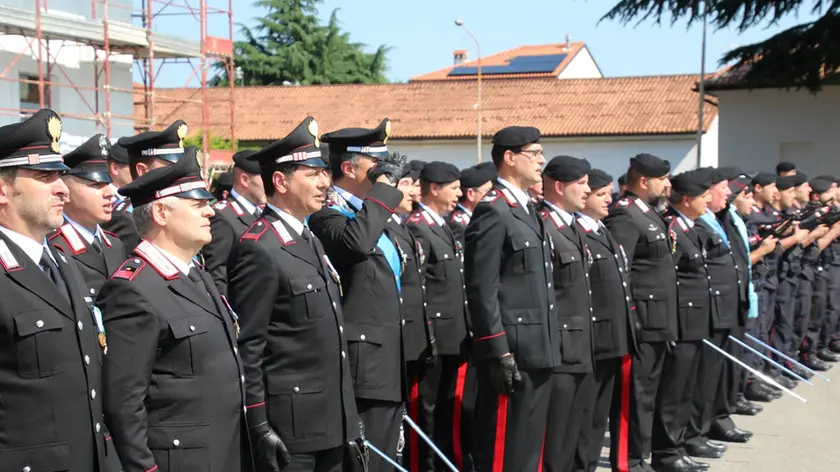 Una cerimonia alla caserma Cascino, sede del 13.mo reggimento Carabinieri Fvg