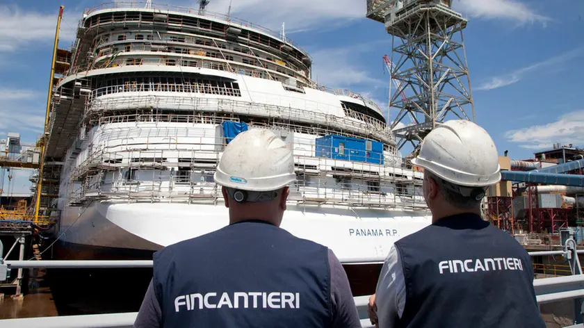 Il cantiere monfalconese di Fincantieri in una foto di archivio