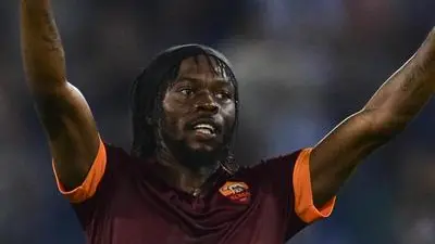 Il calciatore della Roma Gervinho esulta durante la partita Roma_CSKA Mosca allo stadio Olimpico di Roma, 17 Settembre 2014. ANSA/LUCIANO ROSSI/AS ROMA ++ NO SALES EDITORIAL USE ONLY ++