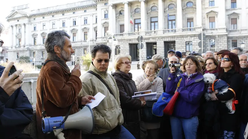 La protesta dei risparmiatori (Foto Silvano)