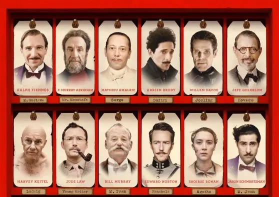 Un particolare della locandina di "Grand Budapest Hotel"