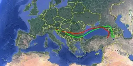 Figura 1 - Traiettorie a ritroso nei 5 gg precedenti delle masse d’aria presenti sul Friuli Venezia Giulia a partire dalle ore 00:00 del 29/marzo