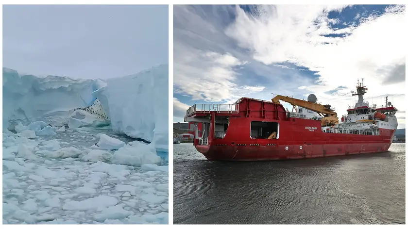 Il punto più a sud mai raggiunto da una nave e, a destra, la Laura Bassi