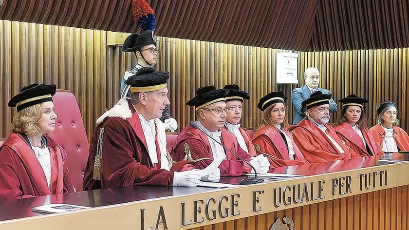 Magistrati e autorità presenti alla cerimonia a Palazzo di Giustizia. Foto Massimo Silvano