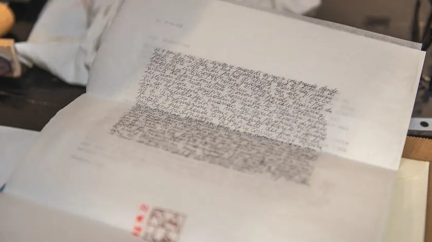 Una delle lettere degli internati