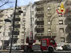 L'intervento dei pompieri in viale D'Annunzio