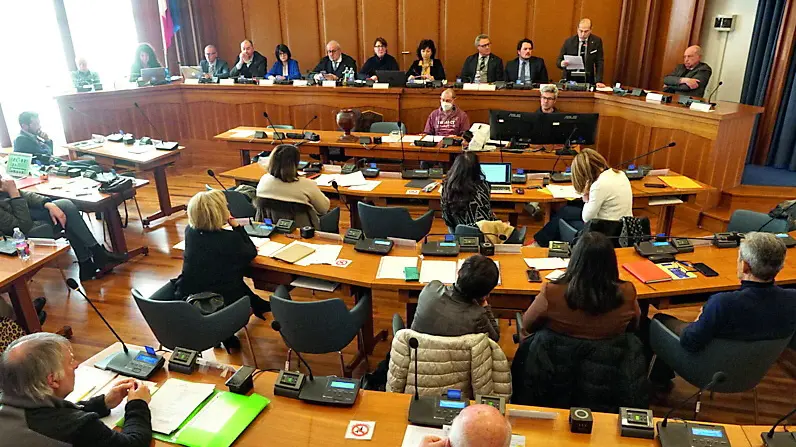 Una seduta del Consiglio comunale di Gorizia Foto Pierluigi Bumbaca