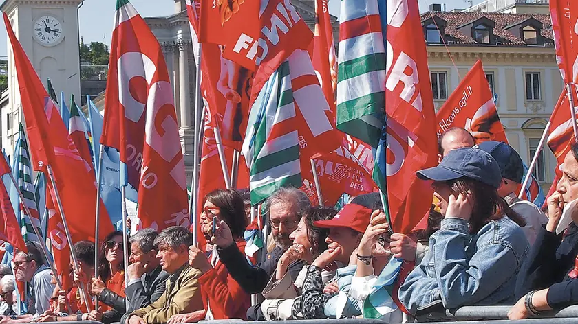 Manifestanti in una foto di archivio