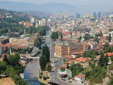 Una veduta aerea di Sarajevo