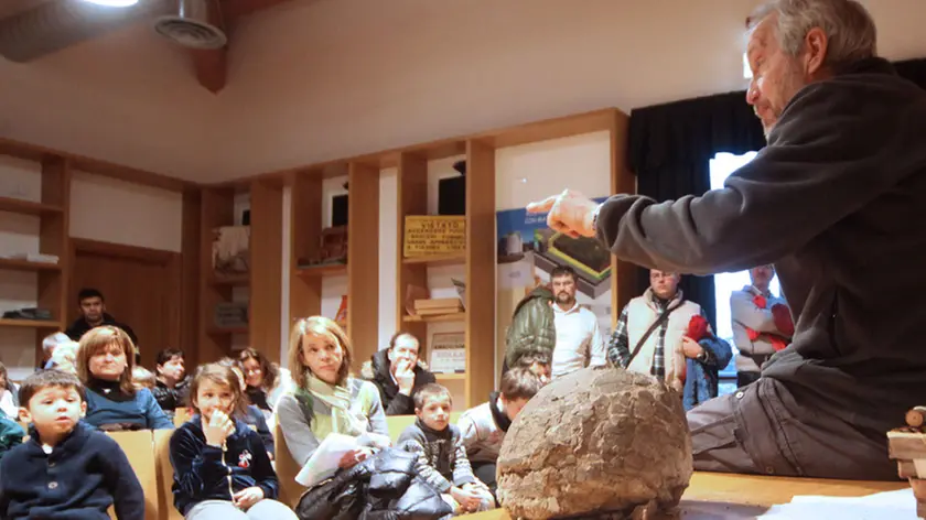 Lasorte Trieste 01/02/15 - Basovizza, Centro Didattico, Uovo di Dinosauro di 70 milioni di anni fa