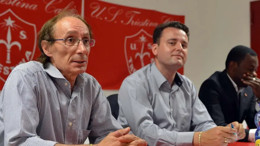 Foto Bruni 11.06.14 Triestina calcio:Sergio Vignoni ed il presid. Mehmeti