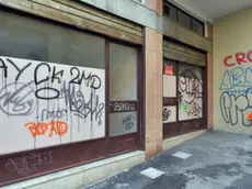 Foto Bruni 24.08.13 Via Crispi e dintorni:grafitti su porte,androne e garage ogni venerdi e sabato